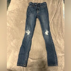 Hollister Dark Blue Distressed Skinny Jeans